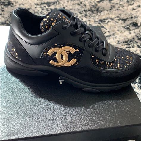 gold chanel sneakers|authentic chanel sneakers.